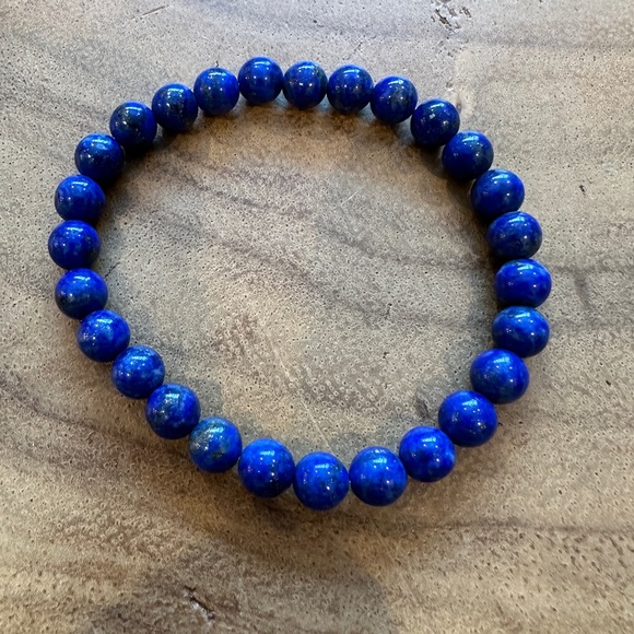 ✌🏻2 for $30 New- rich blue and gold Lapis Lazuli stretch bracelet - Picture 2 of 3